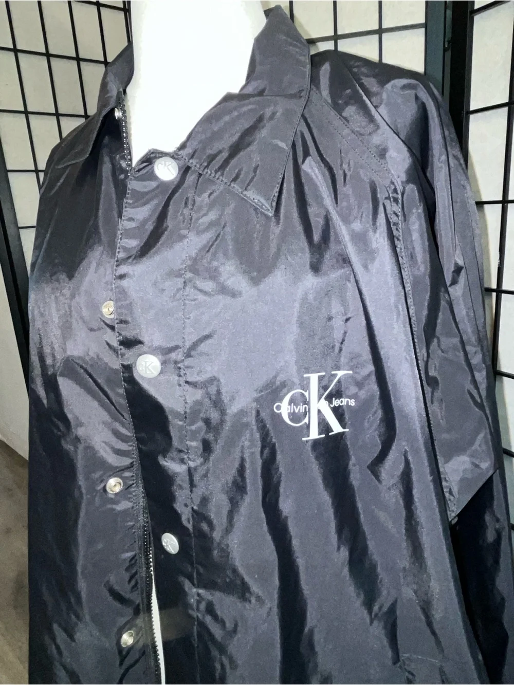Calvin Klein Jeans Men’s Black Logo Windbreaker